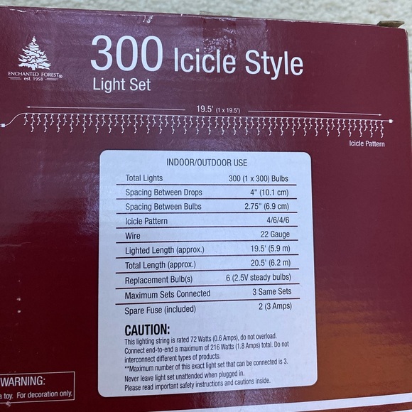 300ct Icicle Style Christmas Lights - Picture 3 of 3